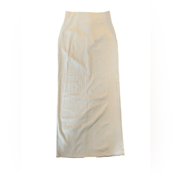 Zara Long Pencil Skirt with Slit in light sage green - Size Small - Picture 8 of 8